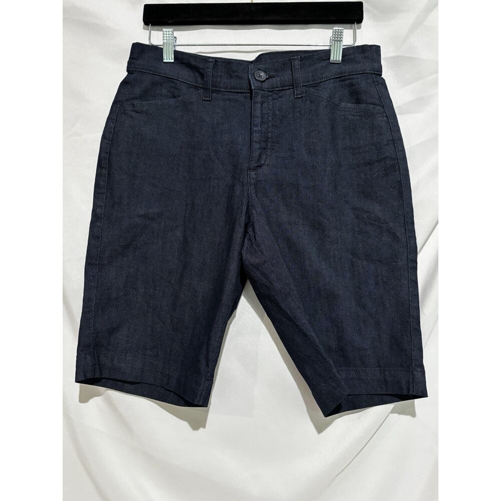 St. John's Bay Dark Denim Bermuda Shorts Women’s Sz‎ 8 Coastal Travel Capsule